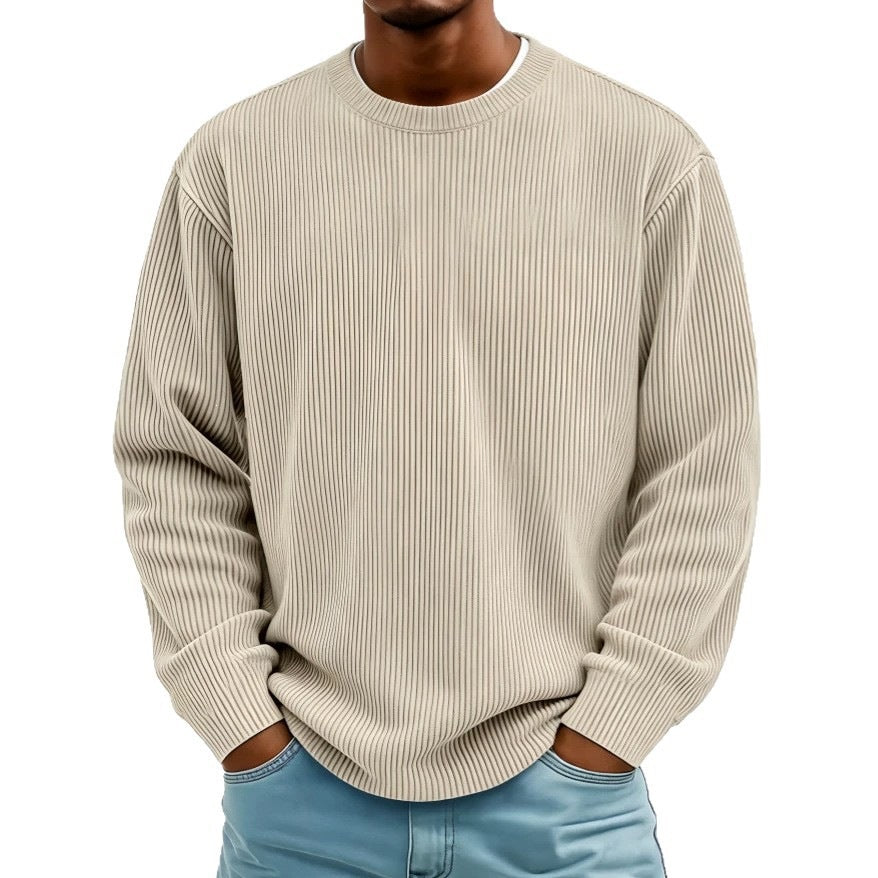 Men's Corduroy Pullover Sweatshirt – Casual Long Sleeve Relaxed Fit