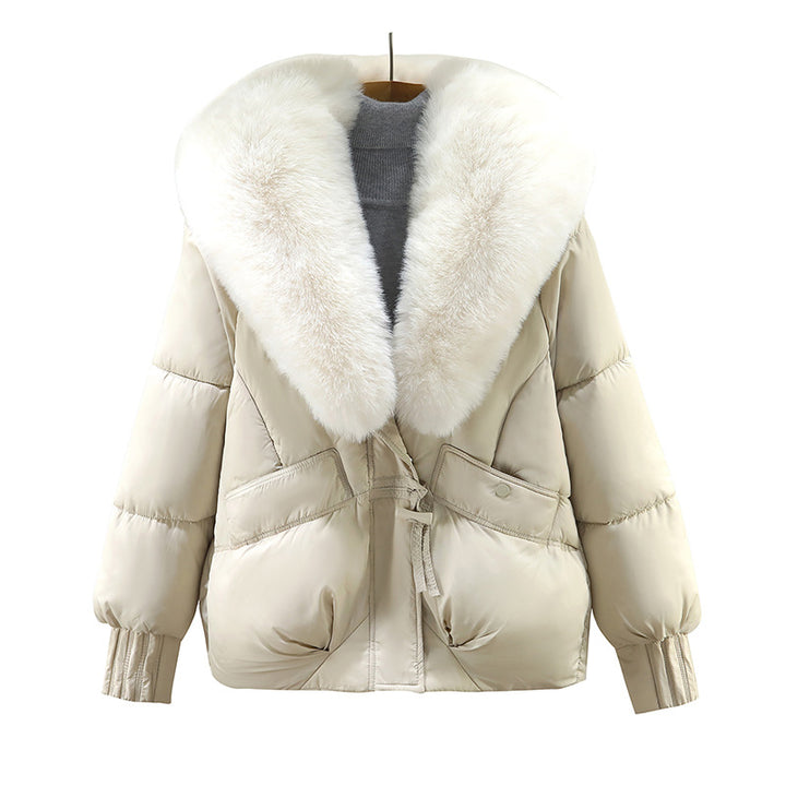 Women's Luxury Fur Collar Coat – Removable Collar, Regular Fit