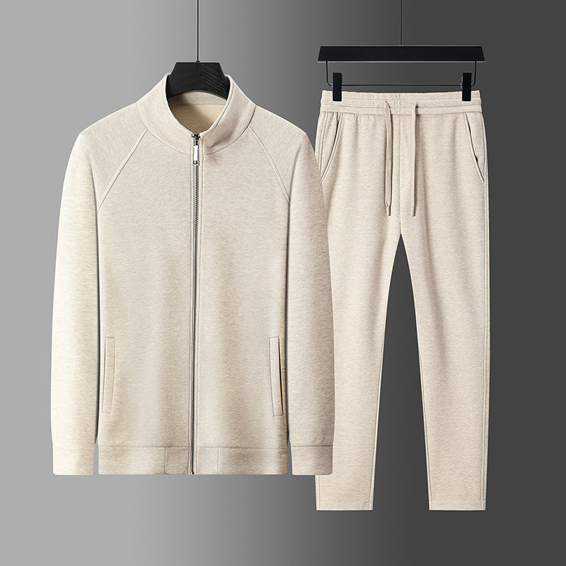 Men's Sportswear Set – Stand Collar Jacket and Full-Length Pants