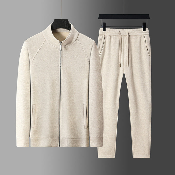 Men's Sportswear Set – Stand Collar Jacket and Full-Length Pants