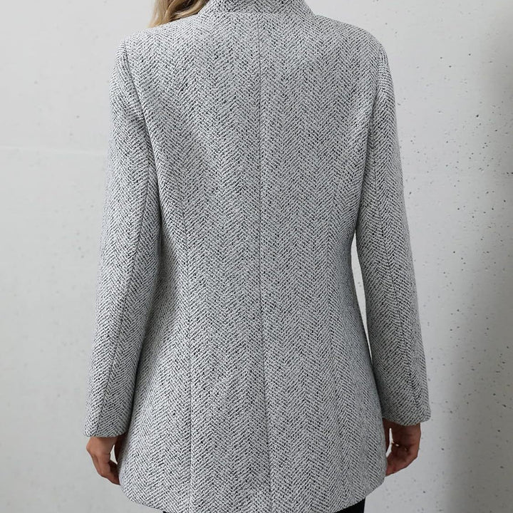 Women's Slim Fit Cotton Coat – Medium Length Tailored Commute Style