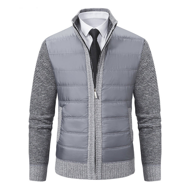 Men's Fleece-Lined Cardigan Coat – Stand Collar & Thickened Layer