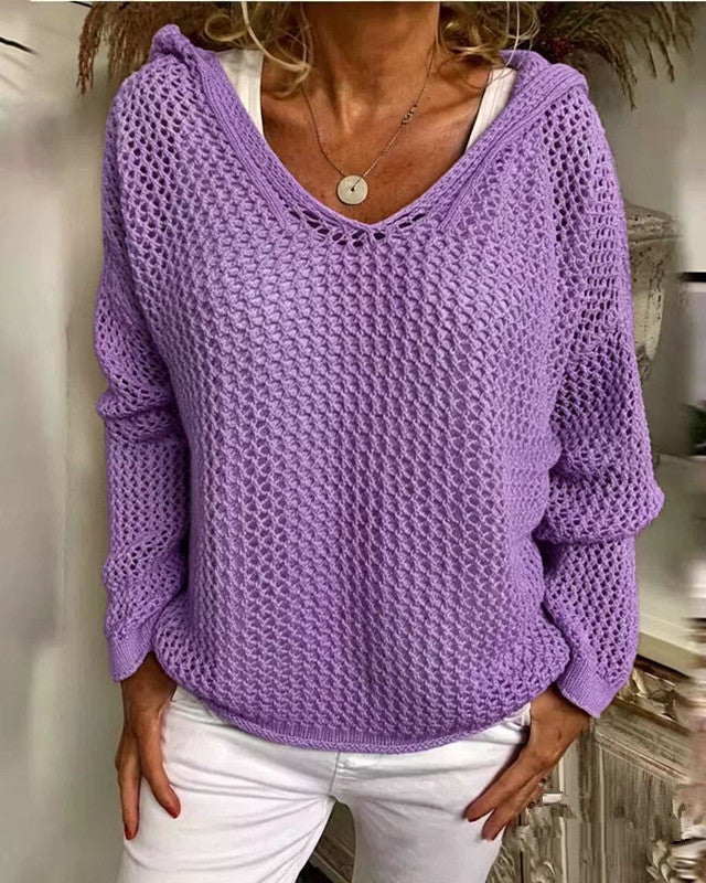 Women's Mesh Hoodie - Hollow-Out Long Sleeve Lightweight Layer