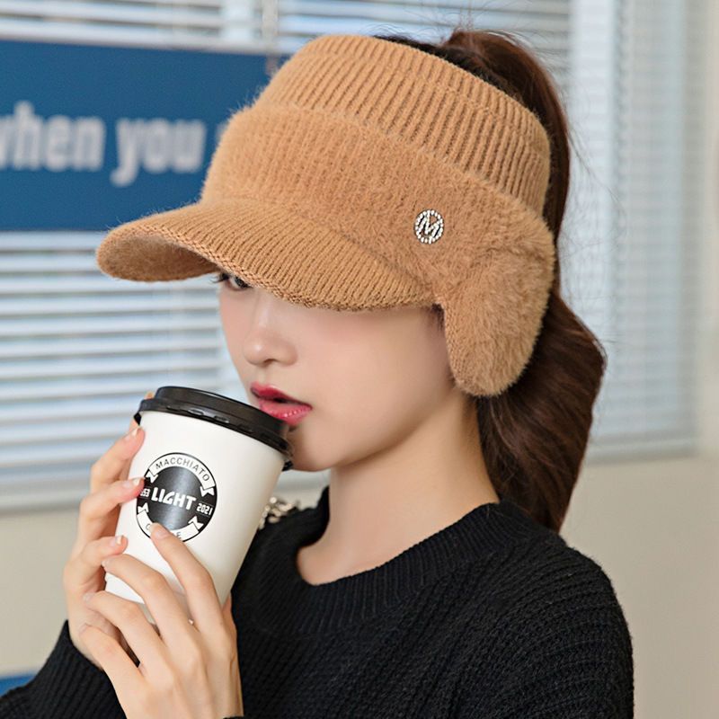 Women's Open-Crown Knitted Hat – Ear Protection for Updo Styles