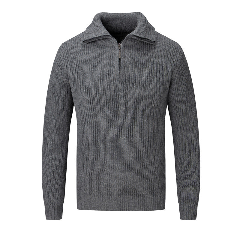 Men's Pullover Sweater – Solid Knit, Relaxed Fit, Layering Piece