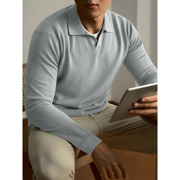Men's Wool Sweater – Close-Fit Long Sleeve Classic Knit