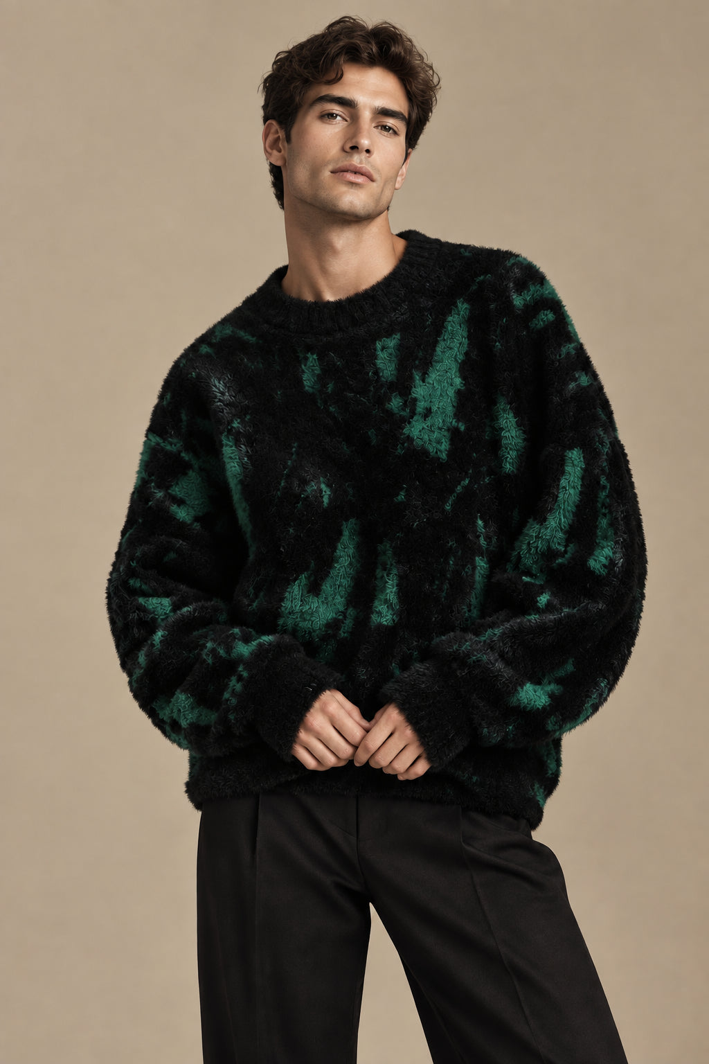 Men's Fleece-Lined Pullover Sweater – Thick Relaxed Fit Comfort