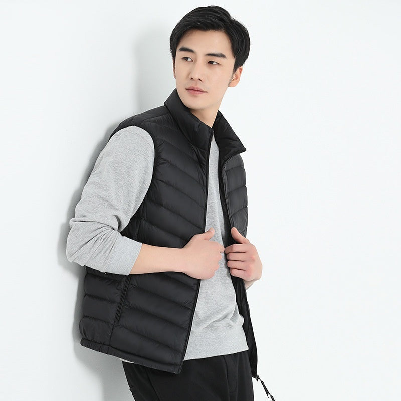 Men's Thermal Vest – Lightweight Cotton Stand Collar Casual Layer