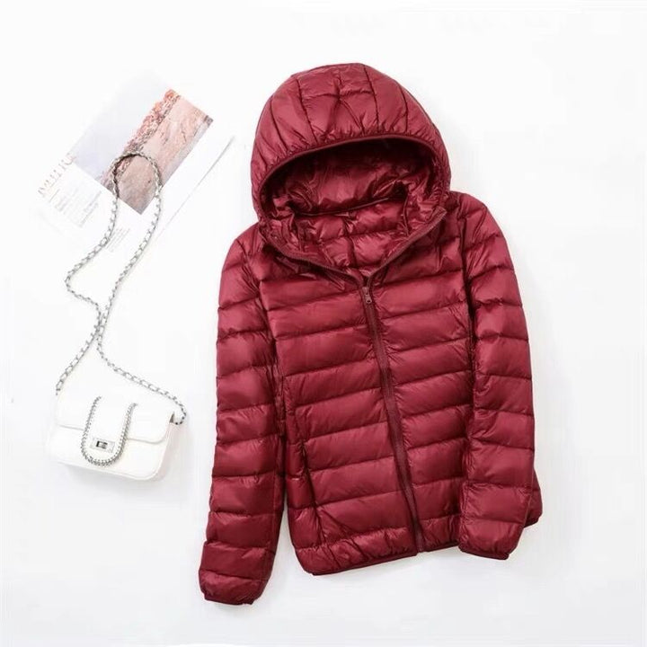 Women's Lightweight Down Jacket – Hooded Loose Fit