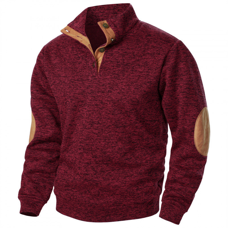 Men's Stand Collar Knit Sweater – Jacquard Textured Pullover