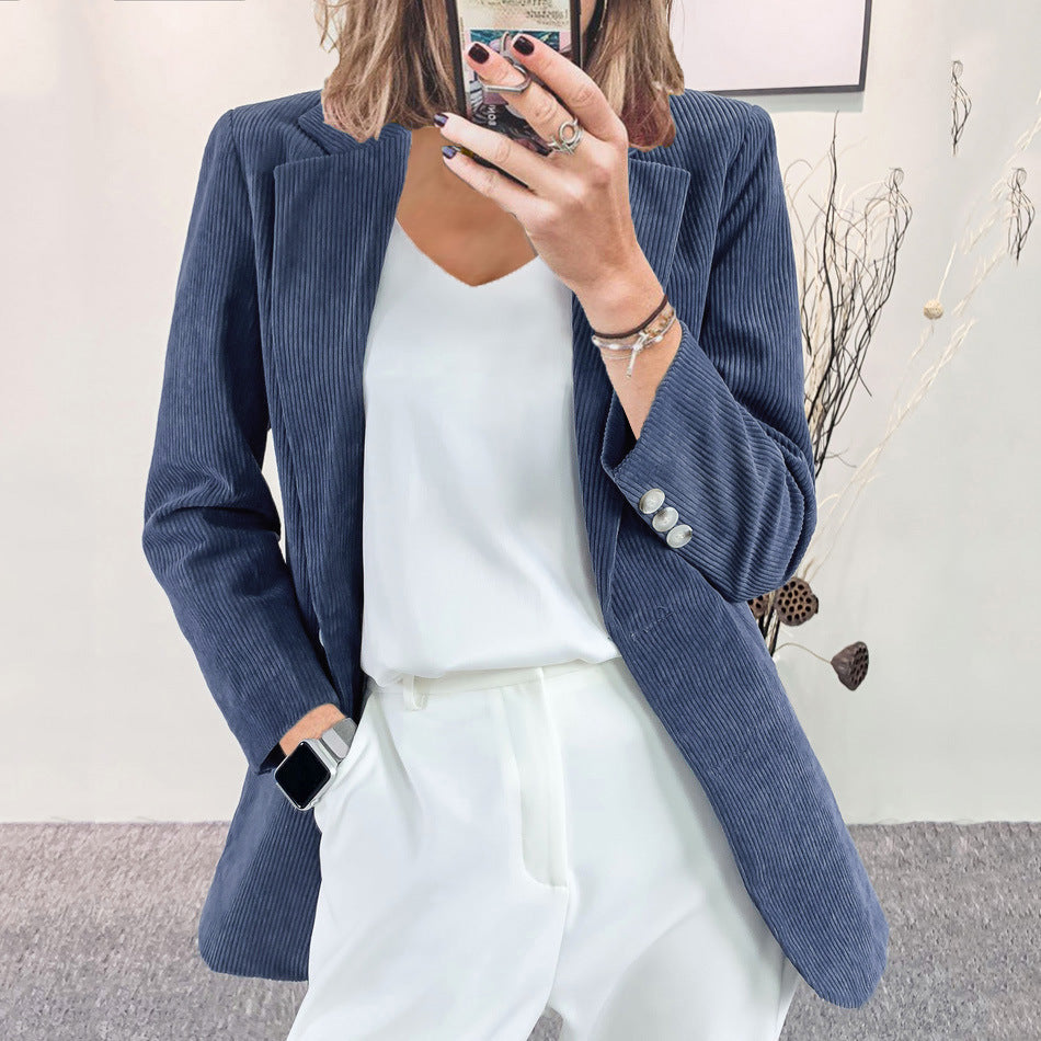 Corduroy Blazer for Women – Slim Fit Structured Jacket