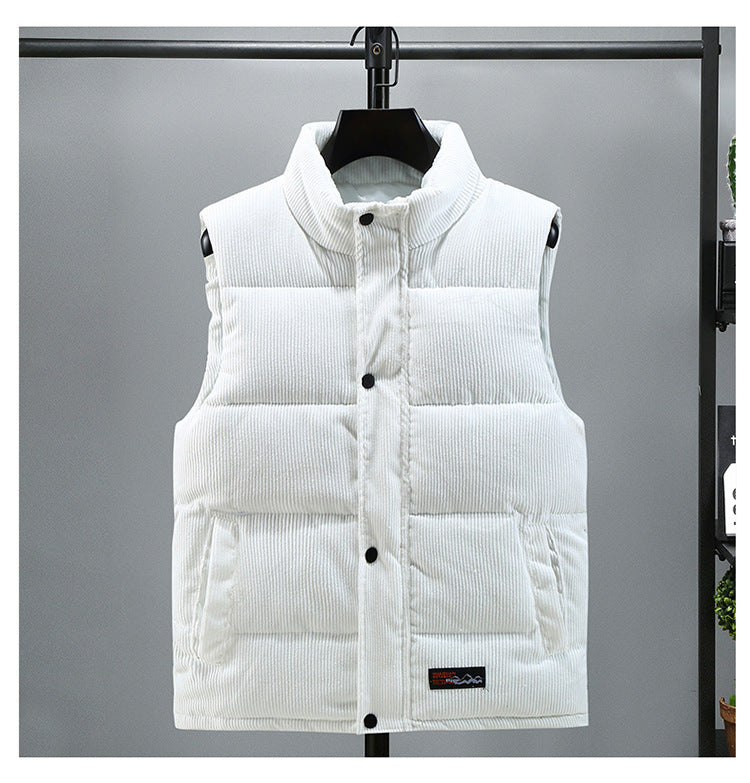Men's Corduroy Padded Vest – Warm Quilted Slim Fit Layer