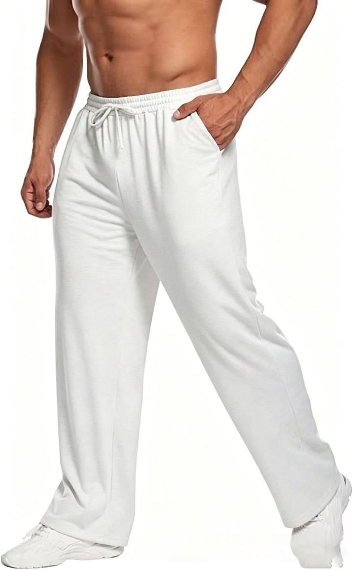 Men's Athletic Pant – Stretch Fabric Straight Leg Drawstring Trousers