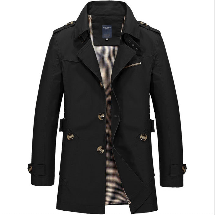 Men's Cotton Washed Jacket – Mid-Length Relaxed Fit