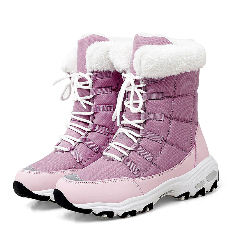 Women's Ankle Snow Boot – Quilted, Plush Lined, Chunky Sole