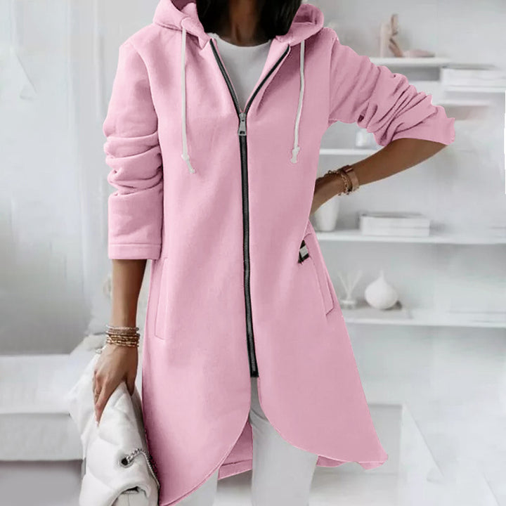Women's Longline  Zip-Up Hoodie – Soft Cotton Relaxed Fit
