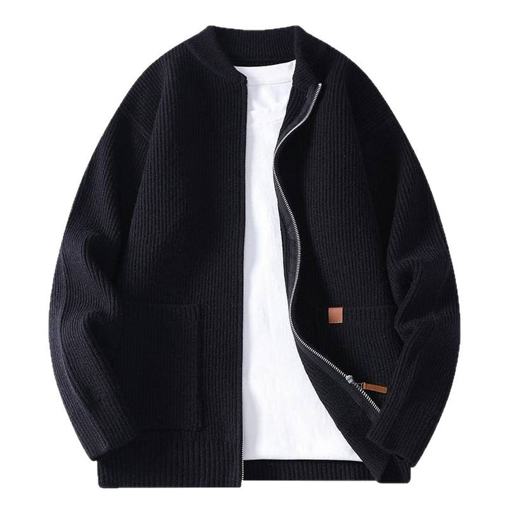 Men's Striped Knit Cardigan Jacket – Straight Fit Everyday Layer