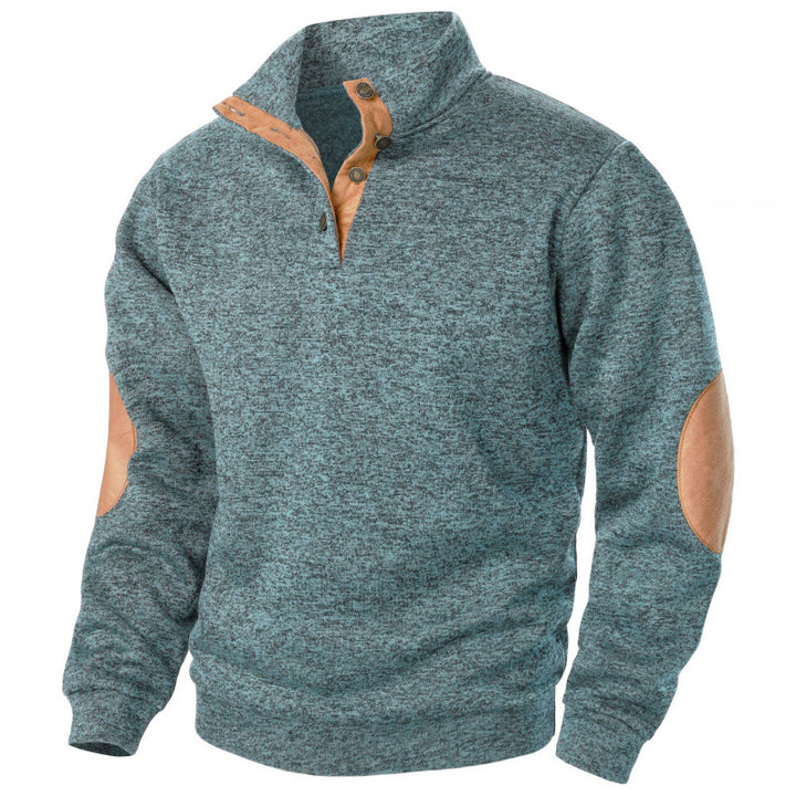 Men's Stand Collar Knit Sweater – Jacquard Textured Pullover