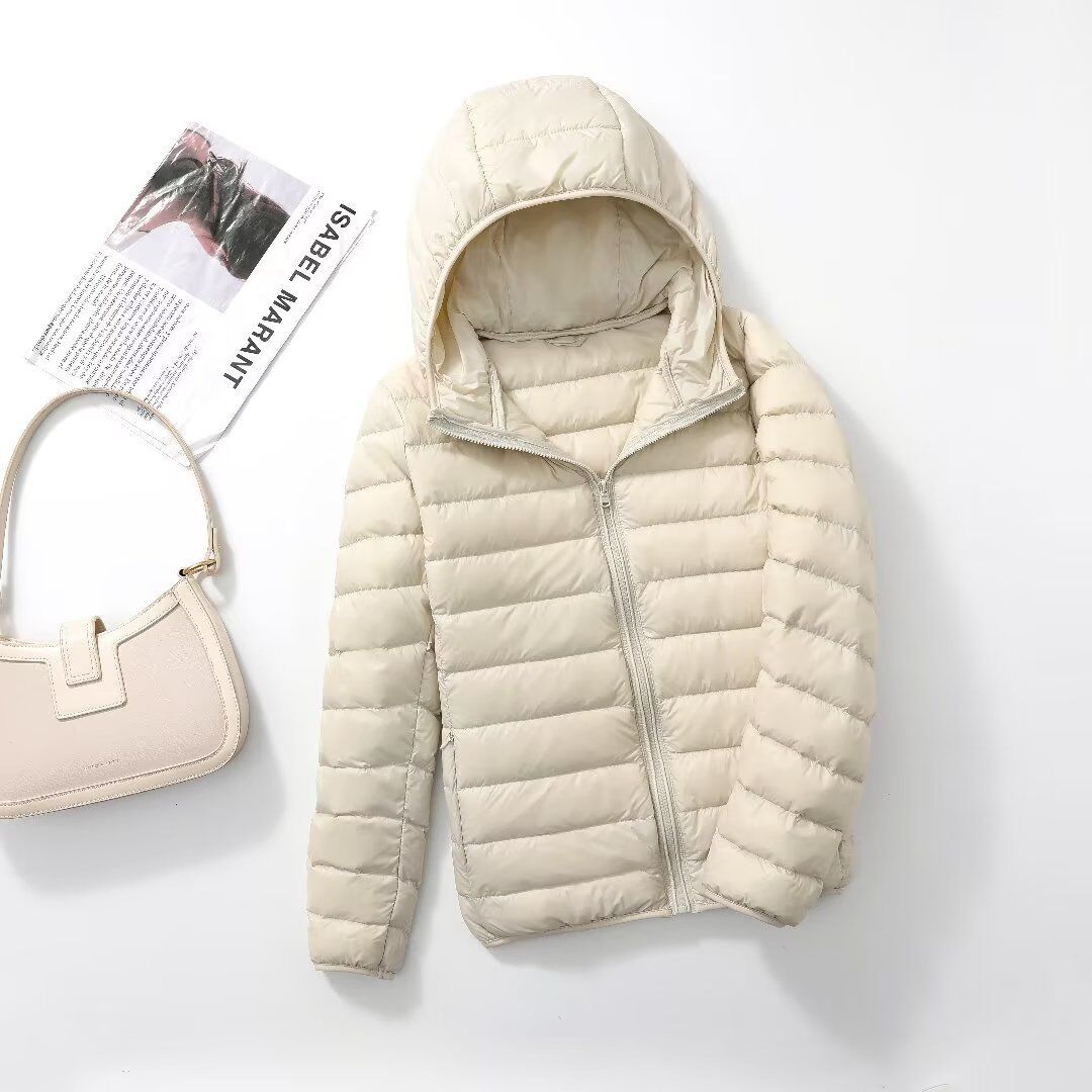 Women's Lightweight Down Jacket – Hooded Loose Fit