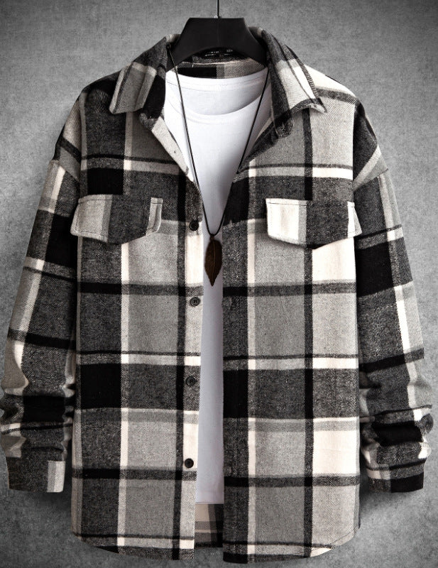 Men's Flannel Shirt – Plaid, Relaxed Fit, Brushed Cotton