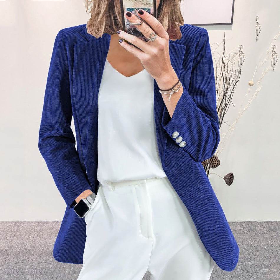 Corduroy Blazer for Women – Slim Fit Structured Jacket