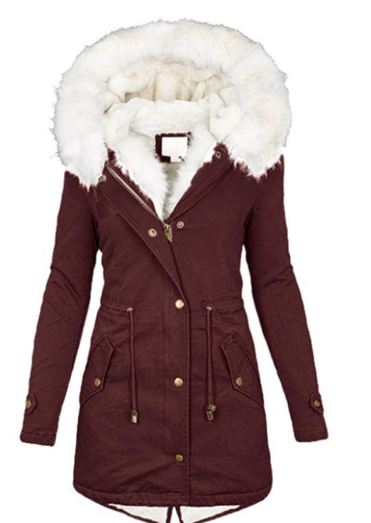 Padded Jacket for Women – Warm, Stylish Contrast Collar Outerwear