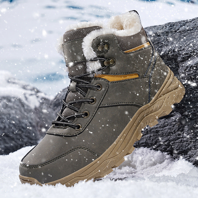 Men's Cowhide Boot – Insulated Cotton-Padded Rugged Design