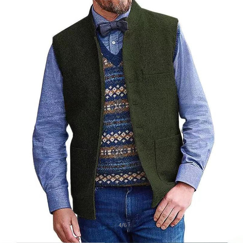 Men's Cotton Vest – Casual Cardigan Style with Clean Silhouette