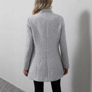 Women's Slim Fit Cotton Coat – Medium Length Tailored Commute Style