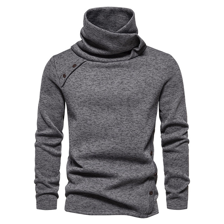 Men's Cascading Collar Sweater Coat – Wool Lined Pullover Knit