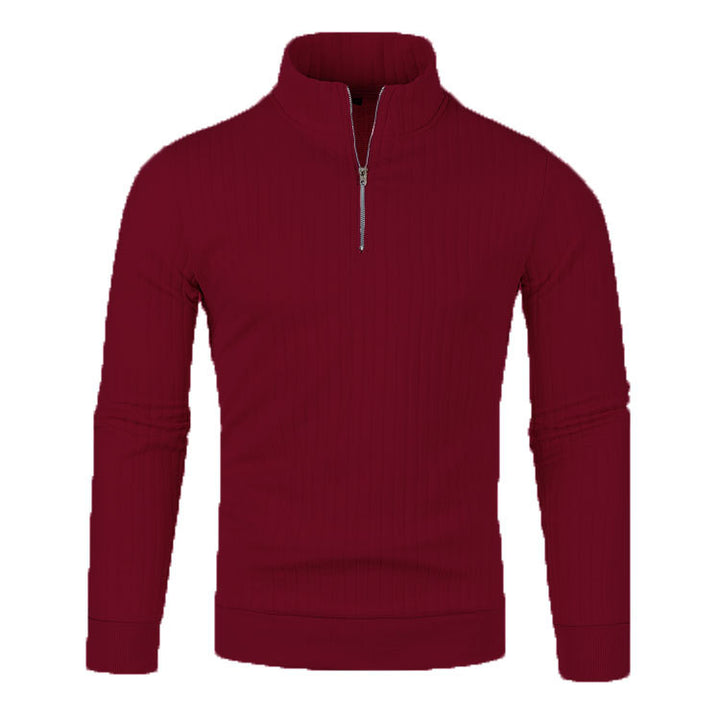 Men's Slim Quarter-Zip Sweater – Soft Knit Stand Collar Pullover