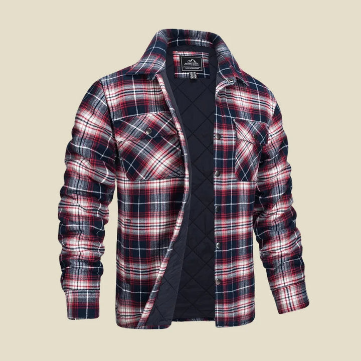 Men's Shirt Jacket – Quilted Lining and Plaid Pattern