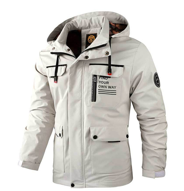 Men's Parka Jacket – Hooded, Windproof, Casual, Multi-Pocket
