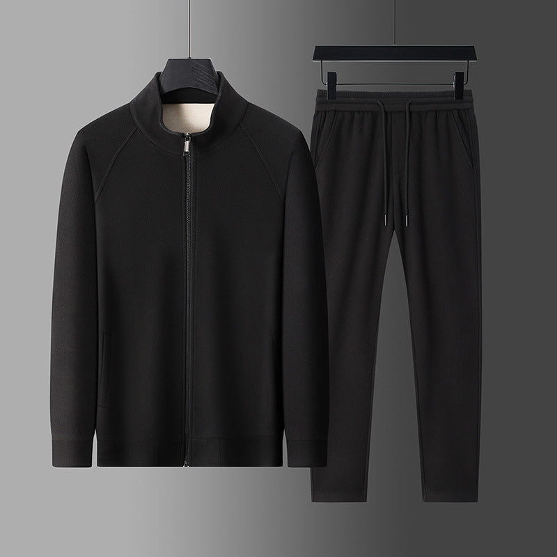 Men's Sportswear Set – Stand Collar Jacket and Full-Length Pants