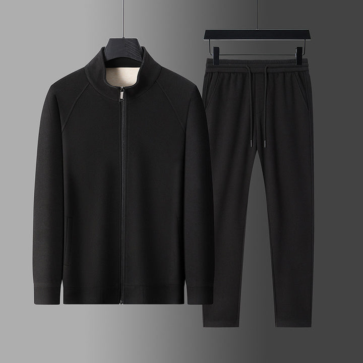 Men's Sportswear Set – Stand Collar Jacket and Full-Length Pants