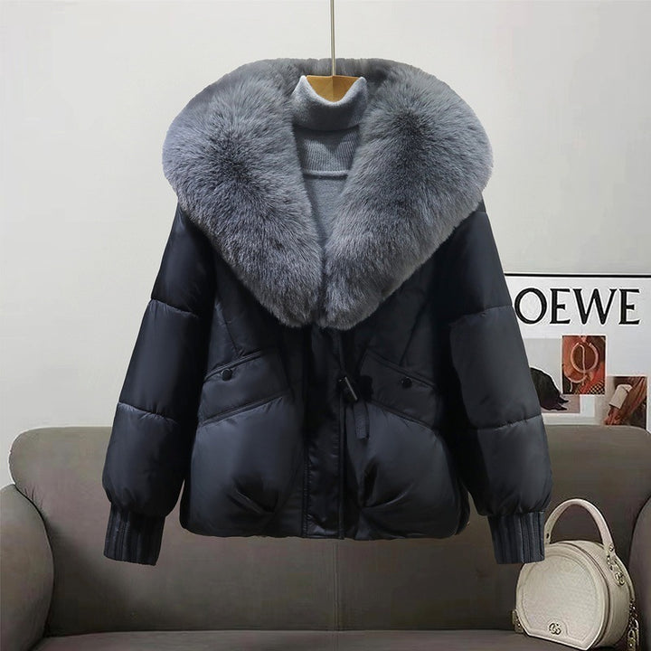 Women's Luxury Fur Collar Coat – Removable Collar, Regular Fit
