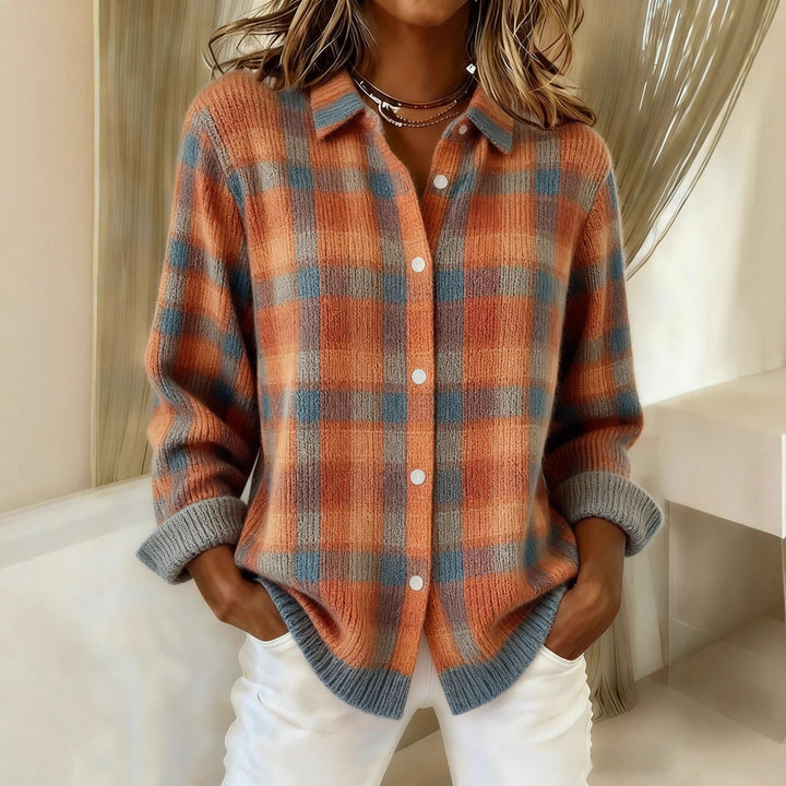 Women's 3D Texture Lapel Cardigan Top – Art-Inspired Thick Knit