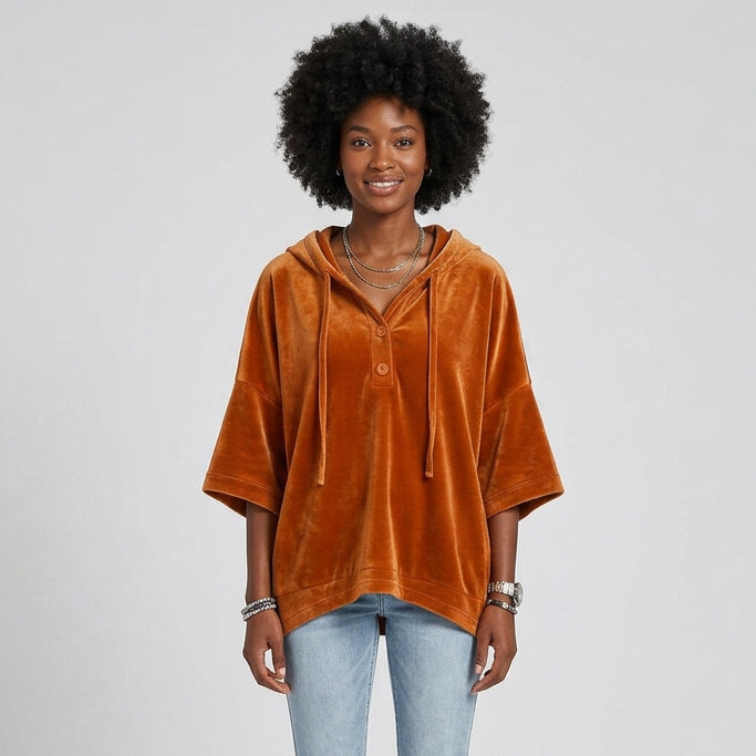 Women's Relaxed Fit Blouse – Smooth Lightweight Fabric Top