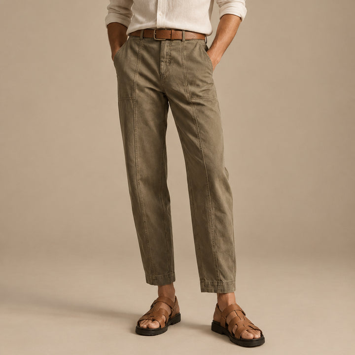 Men's Utility Tapered Pants – High Waist Patchwork Detail