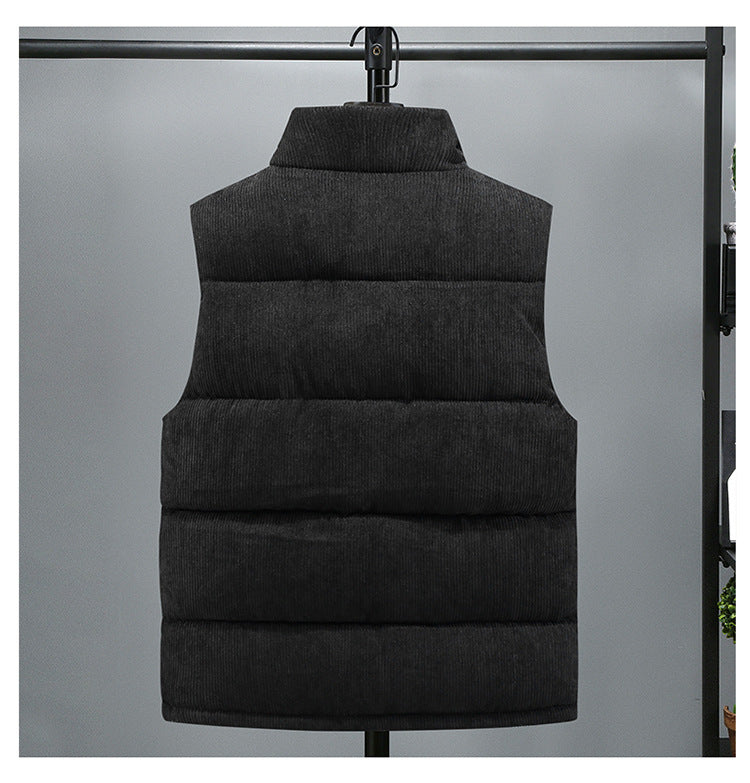 Men's Corduroy Padded Vest – Warm Quilted Slim Fit Layer