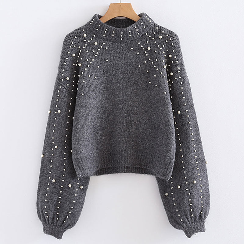 Women's Knit Sweater – Relaxed Crew Neck with Subtle Texture