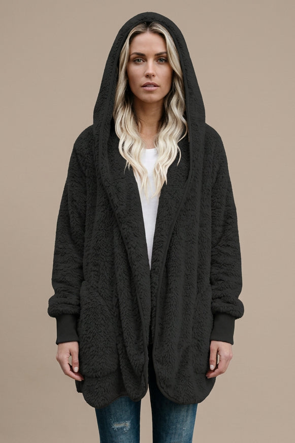Women's Plaid Goatskin Coat – Long, Relaxed Fit Outerwear