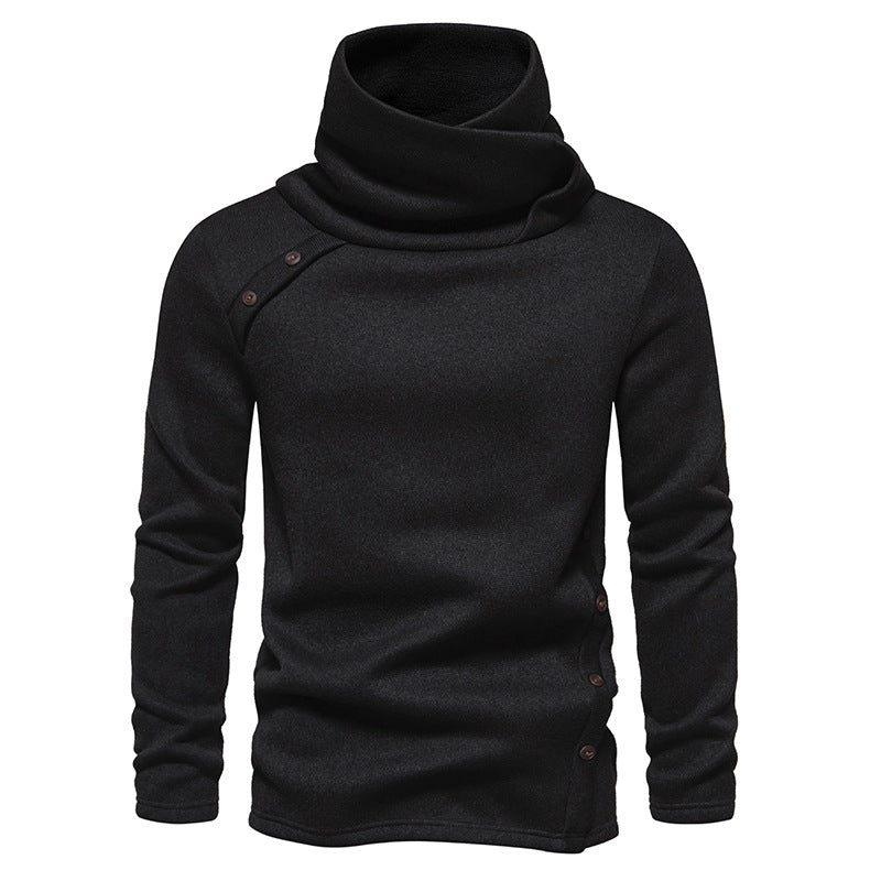 Men's Cascading Collar Sweater Coat – Wool Lined Pullover Knit