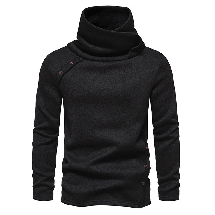 Men's Cascading Collar Sweater Coat – Wool Lined Pullover Knit