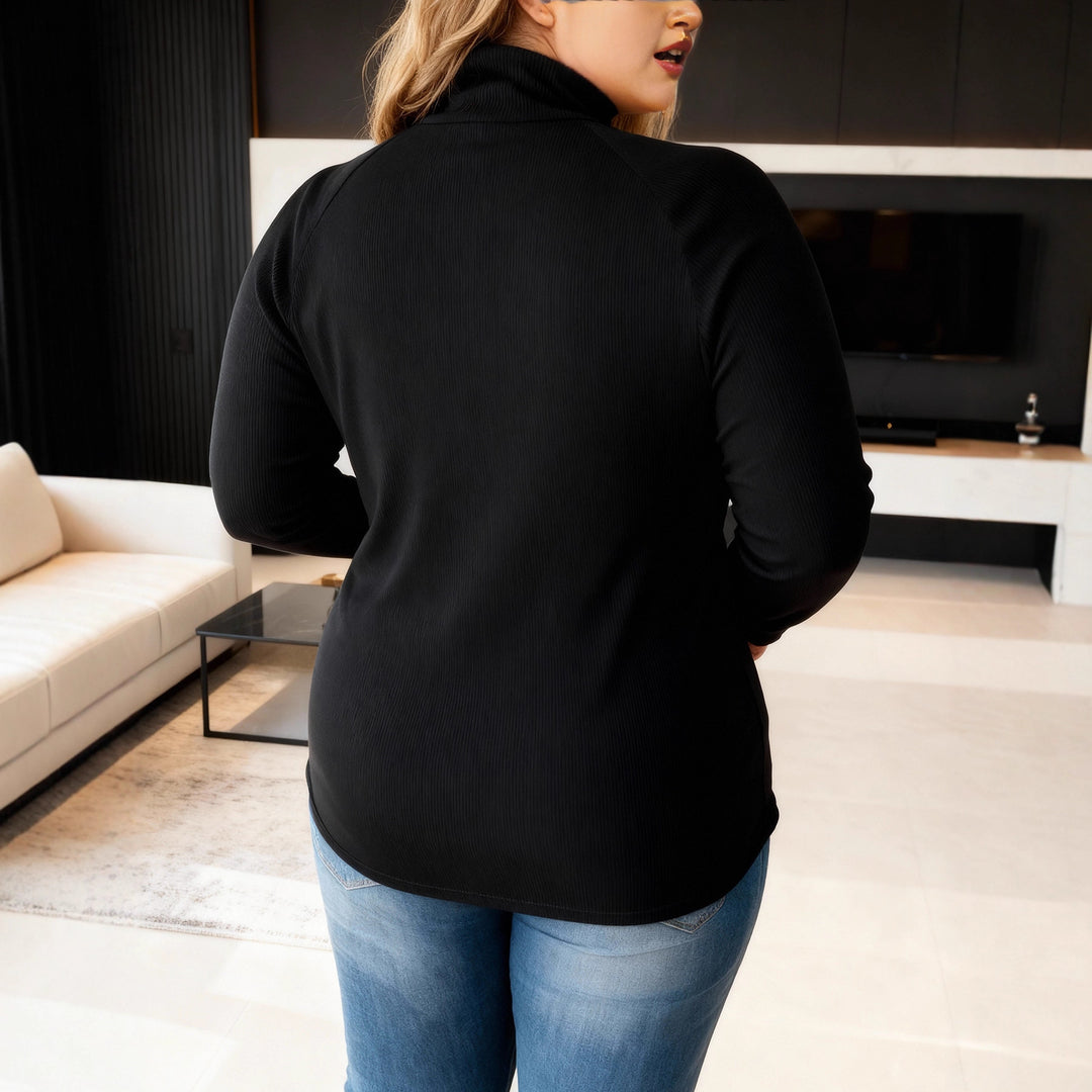 Women's Knit Half Turtleneck Sweater Top – Slim Streetwear Fit