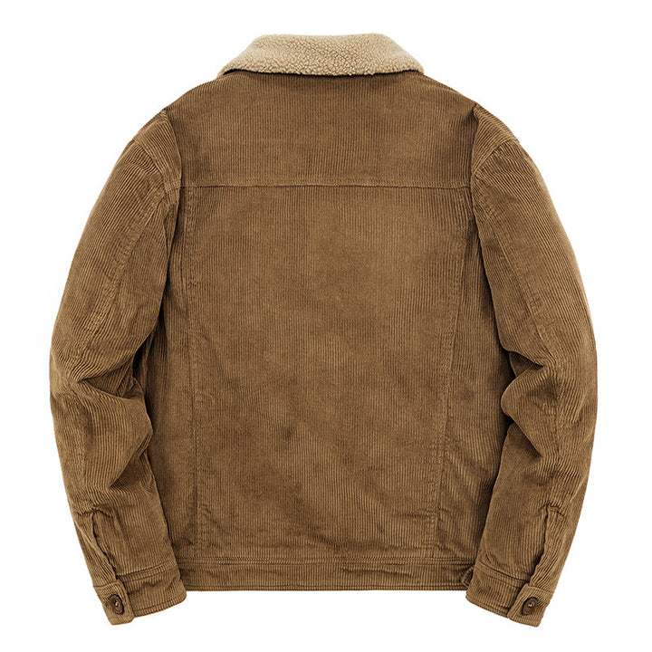 Men's Fleece-Lined Cotton Coat – Insulated Extra Thick Cardigan Coat