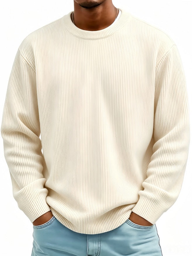 Men's Corduroy Pullover Sweatshirt – Casual Long Sleeve Relaxed Fit