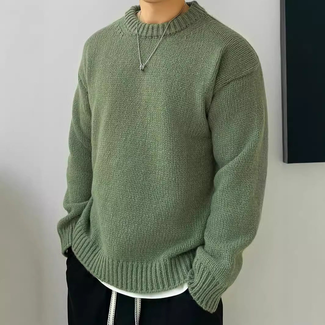 Men's Pullover Sweater – Soft Cotton Knit, Relaxed Japanese Fit