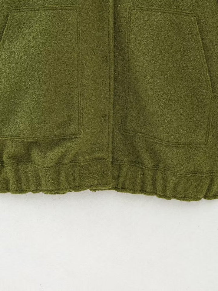 Women's Bomber Jacket Coat – Relaxed Fit with Utility Pockets