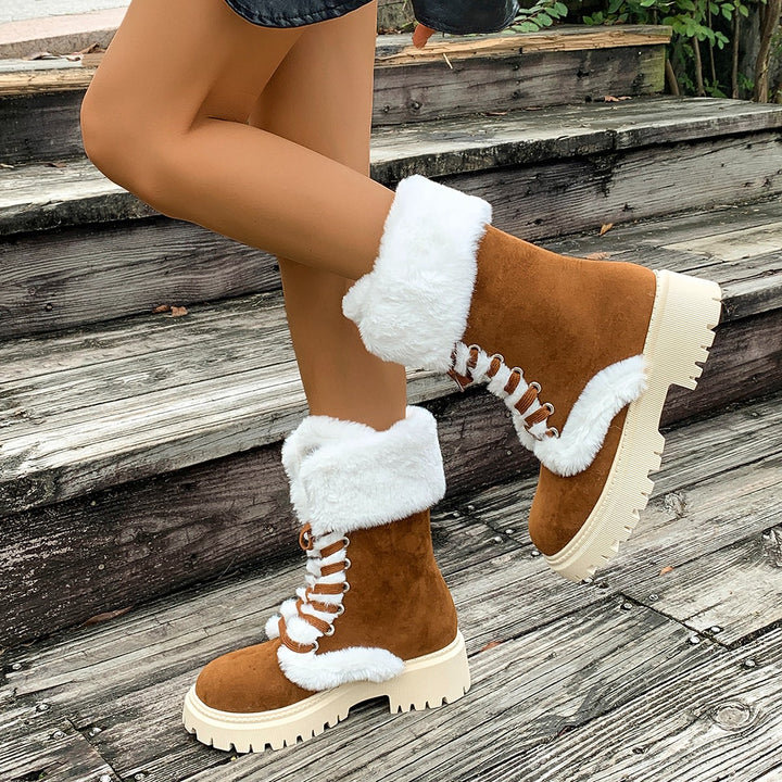 Women's Suede High-Top Boot with Plush Thermal Padding